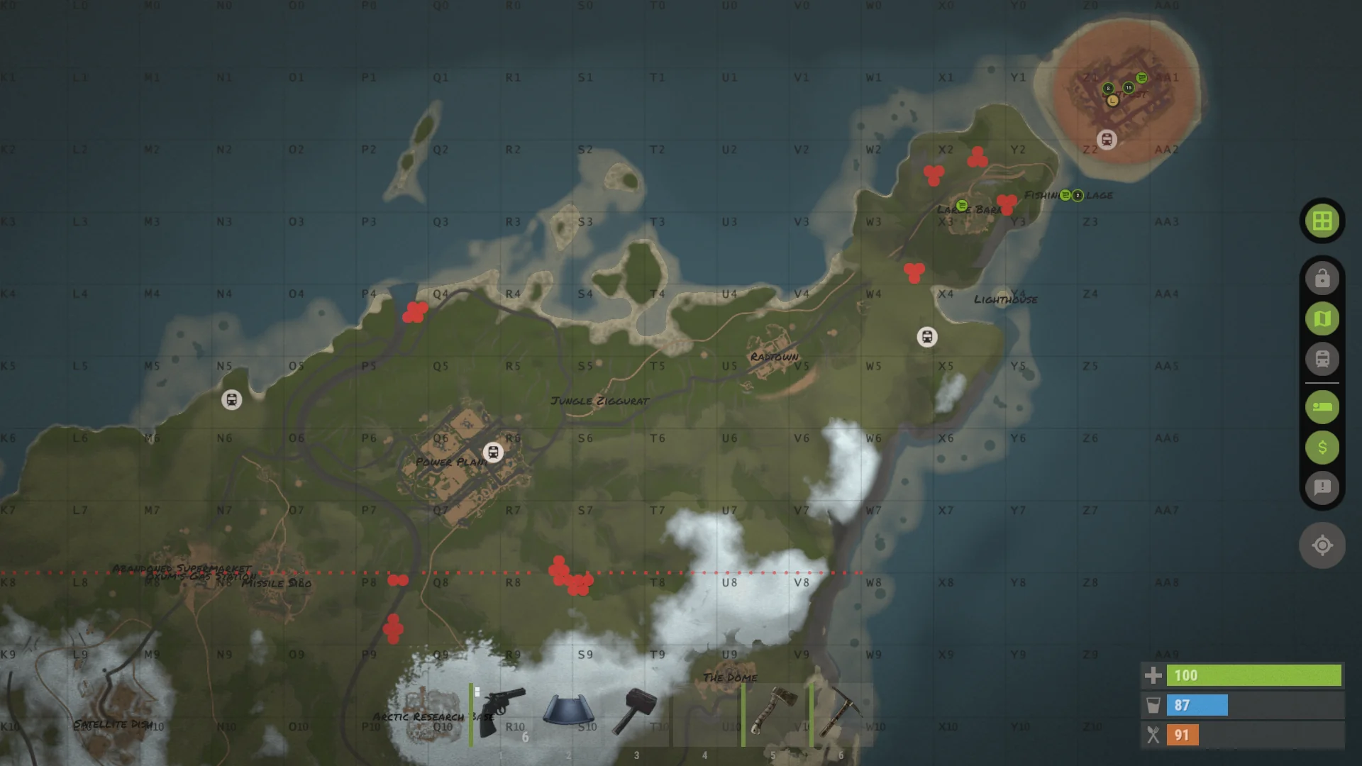 Company outpost radius screenshot